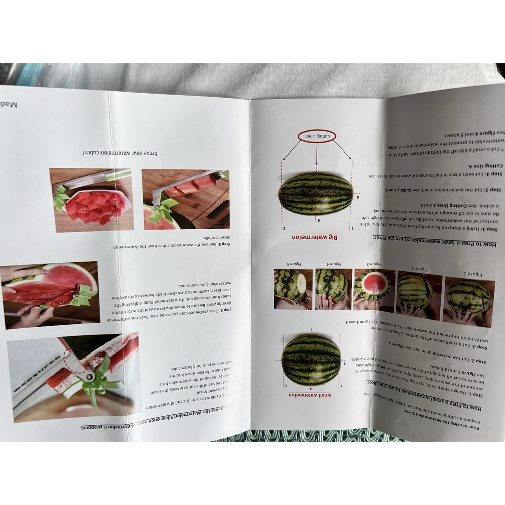 Prepology Stainless Steel Watermelon Slicer, BPA-Free Dishwasher Safe, Blue - Picture 3 of 7